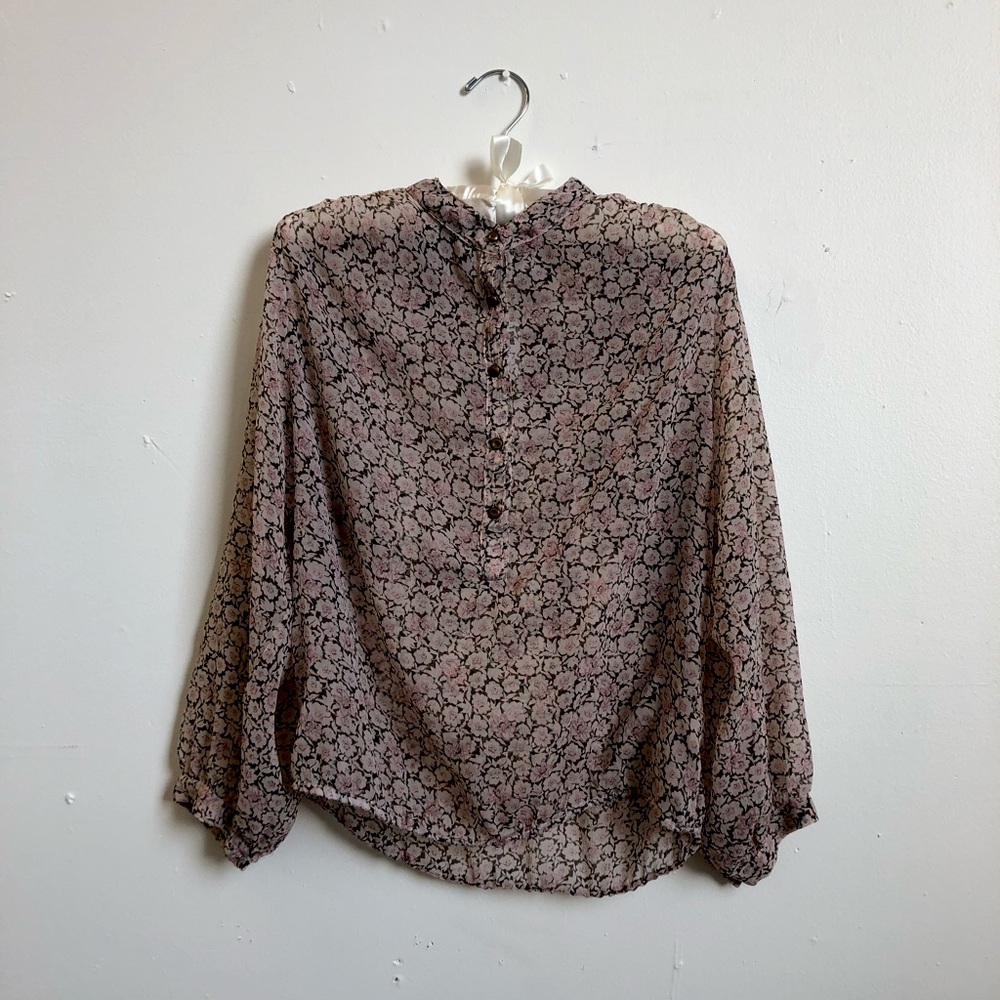 Sheer floral blouse